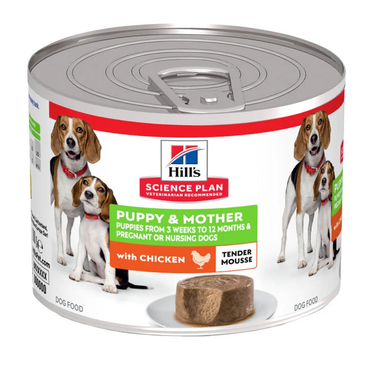 HillÃƒÆ’Ã‚Â¢ÃƒÂ¢Ã¢â‚¬Å¡Ã‚Â¬ÃƒÂ¢Ã¢â‚¬Å¾Ã‚Â¢s Science Plan Puppy & Mother Wet Dog Food Mousse with Chicken (12x200g)