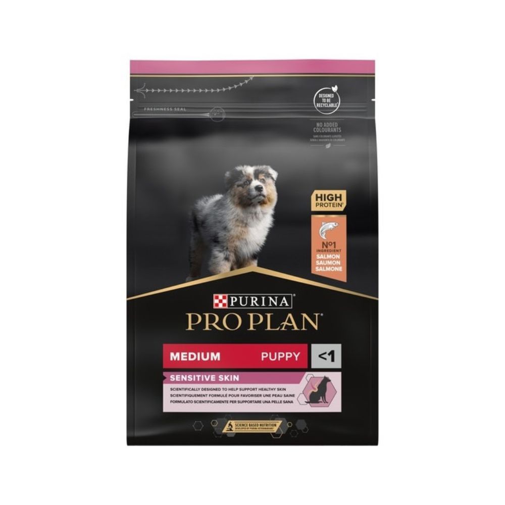 Purina Pro Plan Medium Puppy Sensitive Skin Salmon Dry Dog Food - 3 Kg