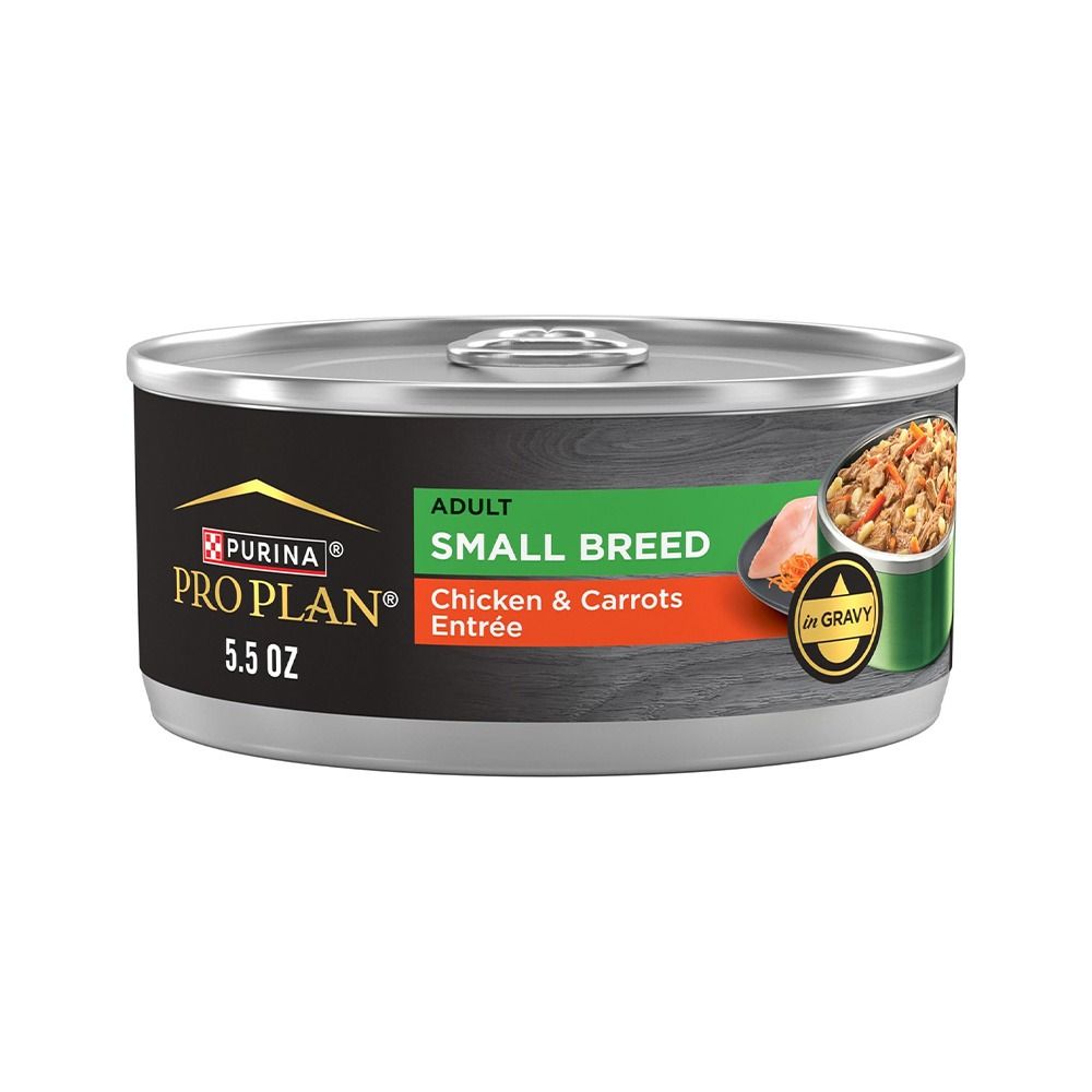 Purina Pro Plan Adult Small Breed Chicken and Carrots Entree in Gravy Canned Dog Food - 156 g