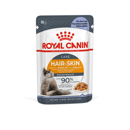 Royal Canin Feline Care Nutrition Hair & Skin Jelly (Wet Food - Pouches) 12 x 85 g