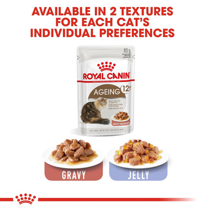 Royal Canin Feline Health Nutrition Ageing 12+ Jelly (Wet Food - Pouches) 12 x 85 g