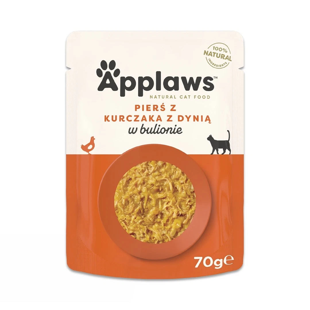 Chicken breast with pumpkin in broth - wet cat food - 70g