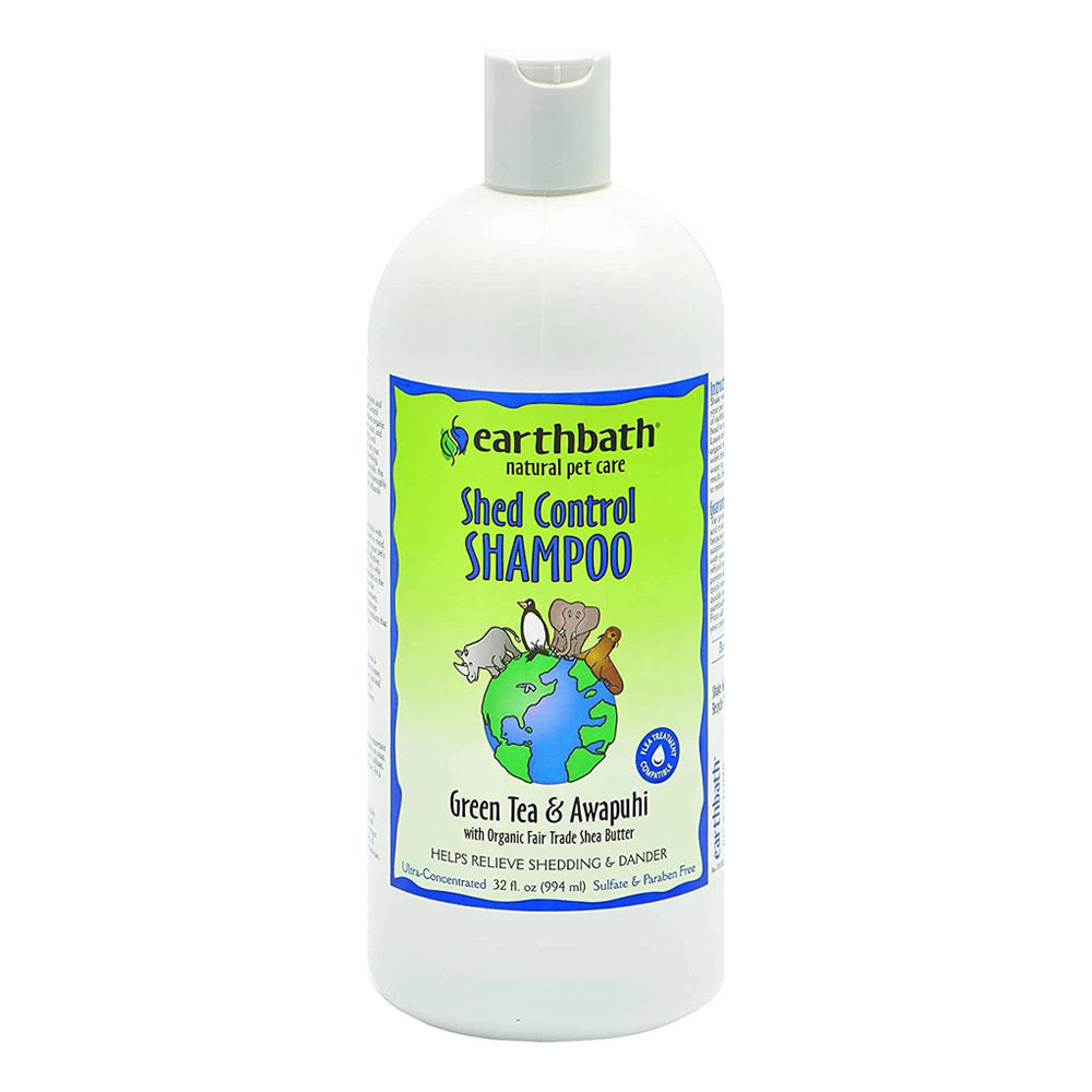 earthbathÂ® Shed Control Shampoo, Green Tea & Awapuhi with Organic Fair Trade Shea Butter, Helps Relieve Shedding & Dander, Made in USA - 32 oz