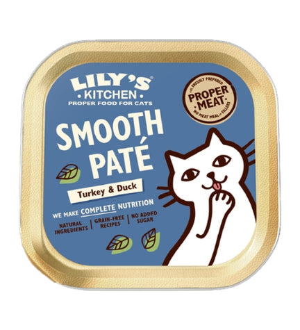 Lily's Kitchen Turkey & Duck Pate Wet Cat Food Box 19x85G