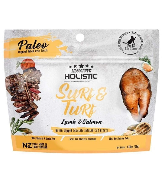 Absolute Holistic Air Dried Surf & Turf Cat Treats - 50G