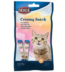 Trixie Creamy Snack with White Fish Cat Treats - 5X14G