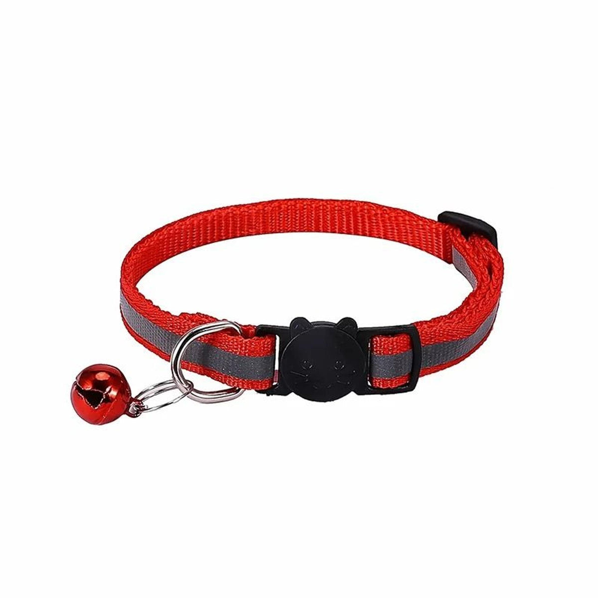 Pets Club Adjustable Cat Collar With Bell- Dark Red Paw