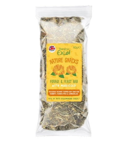 Burgess Excel Forage & Feast Hay Bar Marigold Small Pet Treats - 60G