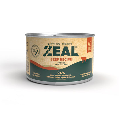 Zeal Grain Free Canned Dog Food 170g - (Beef Recipe)
